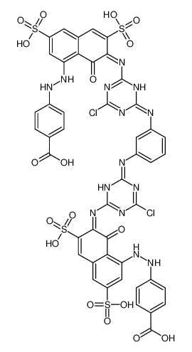 4-[2-[(7Z)-7-[[4-[3-[[4-[(E)-[8-[2-(4-carboxyphenyl)hydrazinyl]-1-oxo-3,6-disulfonaphthalen-2-ylidene]amino]-6-chloro-1,3,5-triazin-2-yl]amino]anilino]-6-chloro-1,3,5-triazin-2-yl]imino]-8-oxo-3,6-disulfonaphthalen-1-yl]hydrazinyl]benzoic ac