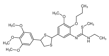 methyl (Z)-N-ethyl-N'-(3-methoxy-2-propoxy-5-(4-(3,4,5-trimethoxyphenyl)-1,3-dithiolan-2-yl)phenyl)carbamimidothioate CAS:399511-92-3 manufacturer & supplier