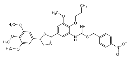 4-nitrobenzyl (3-methoxy-2-propoxy-5-(4-(3,4,5-trimethoxyphenyl)-1,3-dithiolan-2-yl)phenyl)carbamimidothioate CAS:399512-07-3 manufacturer & supplier