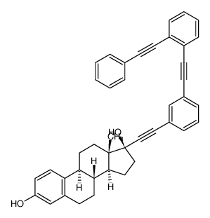 13-methyl-17-[3-(2-phenylethynyl-phenylethynyl)-phenylethynyl]-7,8,9,11,12,13,14,15,16,17-decahydro-6H-cyclopenta[a]phenanthrene-3,17-diol CAS:399566-79-1 manufacturer & supplier