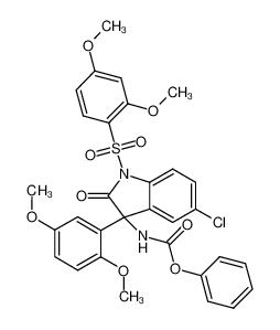 5-chloro-1-[(2,4-dimethoxyphenyl)sulphonyl]-3-(2,5-dimethoxyphenyl)-2-oxo-2,3-dihydro-1H-indol-3-yl phenyl carbamate CAS:492430-61-2 manufacturer & supplier