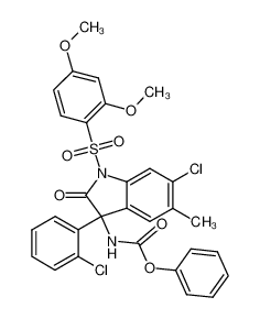 6-chloro-3-(2-chlorophenyl)-1-[(2,4-dimethoxyphenyl)sulphonyl]-5-methyl-2-oxo-2,3-dihydro-1H-indol-3-yl phenyl carbamate CAS:492430-74-7 manufacturer & supplier