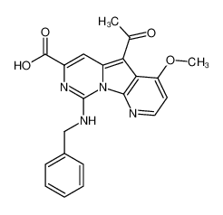 5-acetyl-9-benzylamino-4-methoxypyrido[3',2':4,5]pyrrolo[1,2-c]pyrimidine-7-carboxylic acid CAS:492438-84-3 manufacturer & supplier