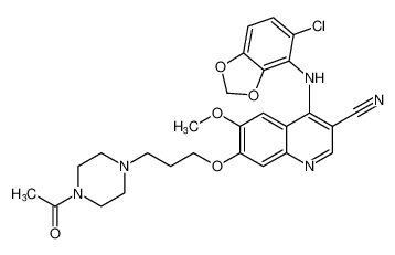 7-(3-(4-acetylpiperazin-1-yl)propoxy)-4-((5-chlorobenzo[d][1,3]dioxol-4-yl)amino)-6-methoxyquinoline-3-carbonitrile CAS:492443-28-4 manufacturer & supplier