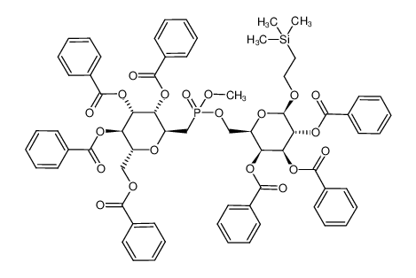 (2R,3R,4S,5S,6S)-2-((benzoyloxy)methyl)-6-((methoxy(((2R,3S,4S,5R,6R)-3,4,5-tris(benzoyloxy)-6-(2-(trimethylsilyl)ethoxy)tetrahydro-2H-pyran-2-yl)methoxy)phosphoryl)methyl)tetrahydro-2H-pyran-3,4,5-triyl tribenzoate CAS:493013-07-3 manufactu