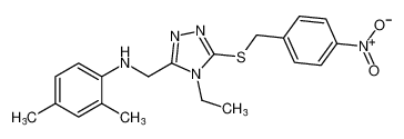 N-((4-ethyl-5-((4-nitrobenzyl)thio)-4H-1,2,4-triazol-3-yl)methyl)-2,4-dimethylaniline CAS:493014-06-5 manufacturer & supplier