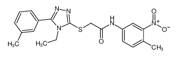 2-((4-ethyl-5-(m-tolyl)-4H-1,2,4-triazol-3-yl)thio)-N-(4-methyl-3-nitrophenyl)acetamide CAS:493027-19-3 manufacturer & supplier