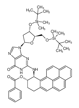 (9S,10S)-10-((9-((2R,4S,5R)-4-((tert-butyldimethylsilyl)oxy)-5-(((tert-butyldimethylsilyl)oxy)methyl)tetrahydrofuran-2-yl)-6-oxo-6,9-dihydro-1H-purin-2-yl)amino)-7,8,9,10-tetrahydrobenzo[pqr]tetraphen-9-yl benzoate CAS:493039-77-3 manufactur