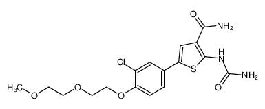 5-(3-chloro-4-(2-(2-methoxyethoxy)ethoxy)phenyl)-2-ureidothiophene-3-carboxamide CAS:494772-76-8 manufacturer & supplier