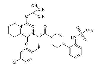 tert-butyl 2-(((R)-3-(4-chlorophenyl)-1-(4-(2-(methylsulfonamido)phenyl)piperazin-1-yl)-1-oxopropan-2-yl)carbamoyl)piperidine-1-carboxylate CAS:494781-99-6 manufacturer & supplier