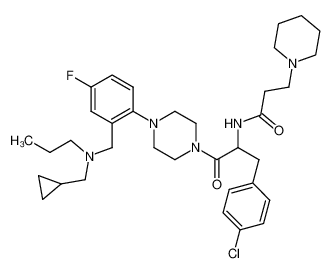 N-[1-(4-chlorobenzyl)-2-(4-{2-[(cyclopropylmethyl-propyl-amino)-methyl]-4-fluorophenyl}-piperazin-1-yl)-2-oxo-ethyl]-3-piperidin-1-yl-propionamide CAS:494783-62-9 manufacturer & supplier