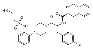 N-[(1R)-1-[(4-chlorophenyl)methyl]-2-oxo-2-(4-{2-[(propylsulfonyl)amino]phenyl}piperazinyl)ethyl]((3S)(3-1,2,3,4-tetrahydroisoquinolyl))carboxamide CAS:494783-86-7 manufacturer & supplier