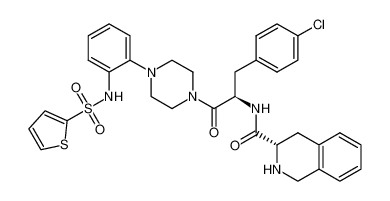 N-[(1R)-1-[(4-chlorophenyl)methyl]-2-oxo-2-(4-{2-[(2-thienylsulfonyl)amino]phenyl}-piperazinyl)ethyl]((3S)(3-1,2,3,4-tetrahydro-isoquinolyl))carboxamide CAS:494783-87-8 manufacturer & supplier