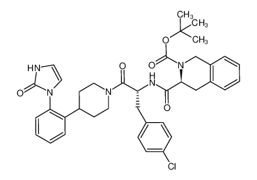 tert-Butyl (3S)-3-[N-((1R)-1-[(4-chlorophenyl)methyl]-2-oxo-2-{4-[2-(2-oxo(4-imidazolinyl))phenyl]piperidyl}ethyl)carbamoyl]-1,2,3,4-tetrahydroisoquinoline-2-carboxylate CAS:494795-97-0 manufacturer & supplier