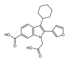 1H-Indole-1-acetic acid, 6-carboxy-3-cyclohexyl-2-(3-furanyl)- CAS:494799-86-9 manufacturer & supplier