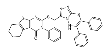 [1]Benzothieno[2,3-d]pyrimidin-4(3H)-one,2-[[(6,7-diphenyl-5H-1,2,4-triazolo[3,4-b][1,3,4]thiadiazin-3-yl)methyl]thio]-5,6,7,8-tetrahydro-3-phenyl- CAS:494838-04-9 manufacturer & supplier