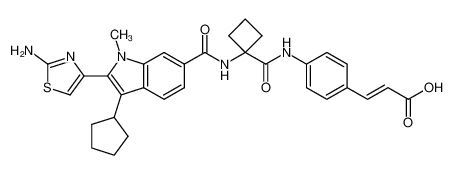 (E)-3-(4-(1-(2-(2-aminothiazol-4-yl)-3-cyclopentyl-1-methyl-1H-indole-6-carboxamido)cyclobutane-1-carboxamido)phenyl)acrylic acid CAS:494856-71-2 manufacturer & supplier