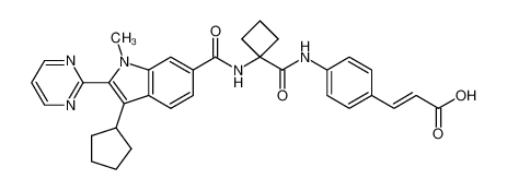 (E)-3-(4-(1-(3-cyclopentyl-1-methyl-2-(pyrimidin-2-yl)-1H-indole-6-carboxamido)cyclobutane-1-carboxamido)phenyl)acrylic acid CAS:494857-05-5 manufacturer & supplier