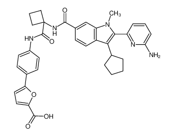 5-(4-(1-(2-(6-aminopyridin-2-yl)-3-cyclopentyl-1-methyl-1H-indole-6-carboxamido)cyclobutane-1-carboxamido)phenyl)furan-2-carboxylic acid CAS:494857-45-3 manufacturer & supplier