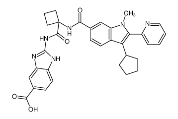 2-(1-(3-cyclopentyl-1-methyl-2-(pyridin-2-yl)-1H-indole-6-carboxamido)cyclobutane-1-carboxamido)-1H-benzo[d]imidazole-5-carboxylic acid CAS:494857-90-8 manufacturer & supplier