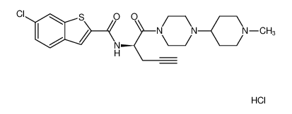 (R)-6-chloro-N-(1-(4-(1-methylpiperidin-4-yl)piperazin-1-yl)-1-oxopent-4-yn-2-yl)benzo[b]thiophene-2-carboxamide hydrochloride CAS:495377-19-0 manufacturer & supplier