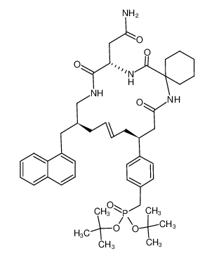 2-[(9S,13S,18S)-8,11,21-triaza-18-(4-{[bis(tert-butoxy)phosphono]methyl}phenyl)-13-(naphthylmethyl)-7,10,20-trioxospiro[5.15]henicos-15-en-9-yl]acetamide CAS:495403-87-7 manufacturer & supplier