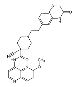 4-cyano-N-(6-methoxy-1,5-naphthyridin-4-yl)-1-(2-(3-oxo-3,4-dihydro-2H-benzo[b][1,4]thiazin-6-yl)ethyl)piperidine-4-carboxamide CAS:495415-38-8 manufacturer & supplier