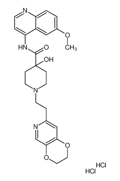 1-(2-(2,3-dihydro-[1,4]dioxino[2,3-c]pyridin-7-yl)ethyl)-4-hydroxy-N-(6-methoxyquinolin-4-yl)piperidine-4-carboxamide dihydrochloride CAS:495415-79-7 manufacturer & supplier