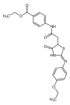 ethyl (E)-4-(2-(2-((4-ethoxyphenyl)imino)-4-oxothiazolidin-5-yl)acetamido)benzoate CAS:496040-71-2 manufacturer & supplier