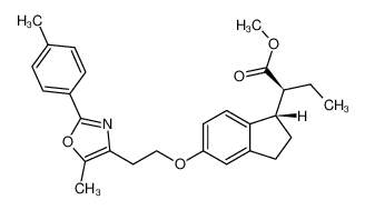 methyl (2S)-2-((1S)-5-{2-[5-methyl-2-(4-methylphenyl)-1,3-oxazol-4-yl]ethoxy}-2,3-dihydro-1H-inden-1-yl)butanoate CAS:496060-66-3 manufacturer & supplier