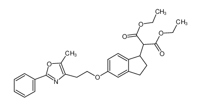 diethyl 2-(5-(2-(5-methyl-2-phenyloxazol-4-yl)ethoxy)-2,3-dihydro-1H-inden-1-yl)malonate CAS:496061-14-4 manufacturer & supplier