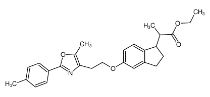 ethyl 2-(5-(2-(5-methyl-2-(p-tolyl)oxazol-4-yl)ethoxy)-2,3-dihydro-1H-inden-1-yl)propanoate CAS:496061-36-0 manufacturer & supplier