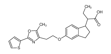 2-(5-(2-(5-methyl-2-(thiophen-2-yl)oxazol-4-yl)ethoxy)-2,3-dihydro-1H-inden-1-yl)butanoic acid CAS:496061-67-7 manufacturer & supplier