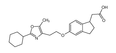 2-(5-(2-(2-cyclohexyl-5-methyloxazol-4-yl)ethoxy)-2,3-dihydro-1H-inden-1-yl)acetic acid CAS:496061-97-3 manufacturer & supplier