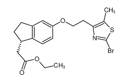 ethyl {(1S)-5-[2-(2-bromo-5-methyl-1,3-thiazol-4-yl)ethoxy]-2,3-dihydro-1H-inden-1-yl}acetate CAS:496062-17-0 manufacturer & supplier