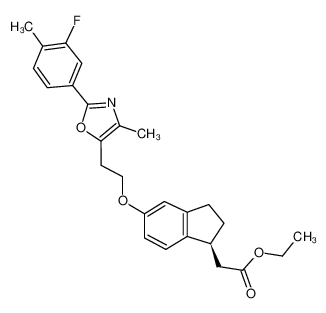 Ethyl ((1S)-5-{2-[2-(3-fluoro-4-methylphenyl)-4-methyl-1,3-oxazol-5-yl]ethoxy}-2,3-dihydro-1H-inden-1-yl)acetate CAS:496062-61-4 manufacturer & supplier