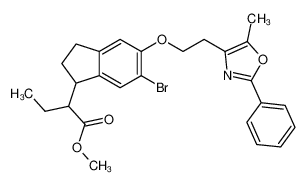 methyl 2-(6-bromo-5-(2-(5-methyl-2-phenyloxazol-4-yl)ethoxy)-2,3-dihydro-1H-inden-1-yl)butanoate CAS:496063-04-8 manufacturer & supplier