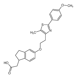 5-{2-[2-(4-methoxyphenyl)-5-methyl-1,3-thiazol-4-yl]ethoxy}-2,3-dihydro-1H-inden-1-yl acetic acid CAS:496063-26-4 manufacturer & supplier