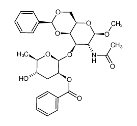 methyl 2-acetamido-3-O-(2-O-benzoyl-3,6-dideoxy-β-D-arabino-hexopyranosyl)-4,6-O-benzylidene-2-deoxy-β-D-galactopyranoside CAS:496065-45-3 manufacturer & supplier