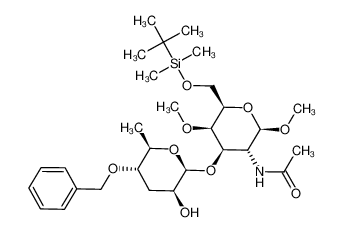 methyl 2-acetamido-3-O-(4-O-benzyl-3,6-dideoxy-β-D-arabino-hexopyranosyl)-6-O-tert-butyldimethylsilyl-2-deoxy-4-O-methyl-β-D-galactopyranoside CAS:496065-65-7 manufacturer & supplier