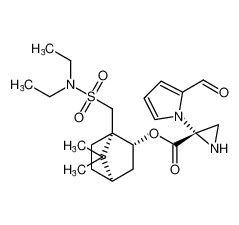 (1S,2R,4R)-1-((N,N-diethylsulfamoyl)methyl)-7,7-dimethylbicyclo[2.2.1]heptan-2-yl (S)-2-(2-formyl-1H-pyrrol-1-yl)aziridine-2-carboxylate CAS:496068-26-9 manufacturer & supplier