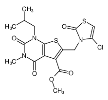 methyl 6-((4-chloro-2-oxothiazol-3(2H)-yl)methyl)-1-isobutyl-3-methyl-2,4-dioxo-1,2,3,4-tetrahydrothieno[2,3-d]pyrimidine-5-carboxylate CAS:496791-64-1 manufacturer & supplier