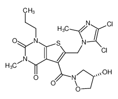 (S)-6-((4,5-dichloro-2-methyl-1H-imidazol-1-yl)methyl)-5-(4-hydroxyisoxazolidine-2-carbonyl)-3-methyl-1-propylthieno[2,3-d]pyrimidine-2,4(1H,3H)-dione CAS:496791-96-9 manufacturer & supplier