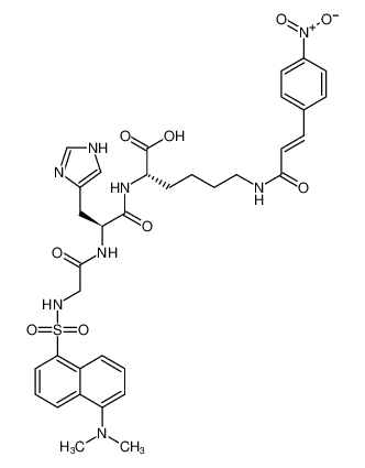 L-Lysine,N-[[5-(dimethylamino)-1-naphthalenyl]sulfonyl]glycyl-L-histidyl-N6-[(2E)-3-(4-nitrophenyl)-1-oxo-2-propenyl]- CAS:496835-47-3 manufacturer & supplier