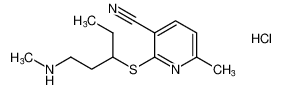 6-methyl-2-((1-(methylamino)pentan-3-yl)thio)nicotinonitrile hydrochloride CAS:496847-30-4 manufacturer & supplier