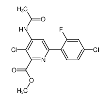 methyl 4-acetamido-3-chloro-6-(4-chloro-2-fluorophenyl)picolinate CAS:496850-54-5 manufacturer & supplier