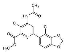 Methyl 4-acetamido-3-chloro-6-(2-chloro-3,4-methylenedioxyphenyl)pyridine-2-carboxylate CAS:496850-82-9 manufacturer & supplier