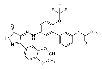 (E)-N-(5'-(2-(3-(3,4-dimethoxyphenyl)-5-oxo-1,5-dihydro-4H-pyrazol-4-ylidene)hydrazineyl)-2'-(trifluoromethoxy)-[1,1'-biphenyl]-3-yl)acetamide CAS:496933-20-1 manufacturer & supplier