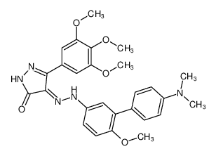 (E)-4-(2-(4'-(dimethylamino)-6-methoxy-[1,1'-biphenyl]-3-yl)hydrazineylidene)-5-(3,4,5-trimethoxyphenyl)-2,4-dihydro-3H-pyrazol-3-one CAS:496933-80-3 manufacturer & supplier