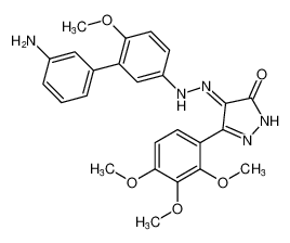 (E)-4-(2-(3'-amino-6-methoxy-[1,1'-biphenyl]-3-yl)hydrazineylidene)-5-(2,3,4-trimethoxyphenyl)-2,4-dihydro-3H-pyrazol-3-one CAS:496934-01-1 manufacturer & supplier